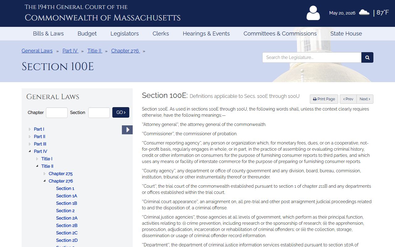 Essex County warrant and criminal records expungement under Massachusetts law